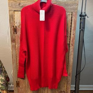 Holiday Perfect Cozy Red Turtleneck Sweater. New With Tags. Size large